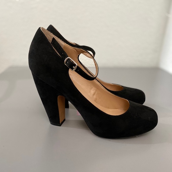 Crown Vintage Shoes - Crown vintage black suede heel shoes size 6